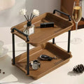 SUGIFT 2-Tier / 3-Tier Stainless Steel & Wood Serving Rack with Handles