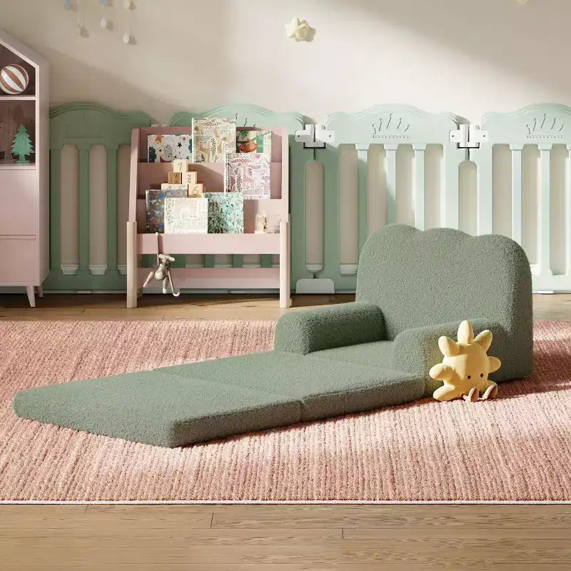 2-in-1 Comfy Toddler Couch Fold Out, Convertible Sofa to Lounger Foam Chair, Gift for Girls and Boys