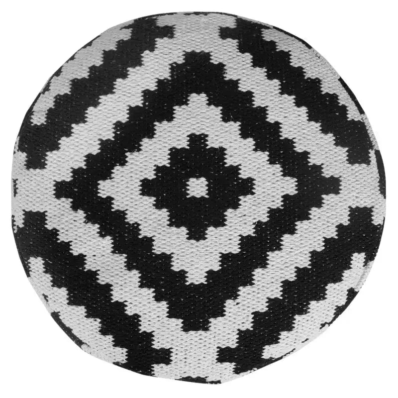 18 Black Cylinder Geometric Pouf Ottoman