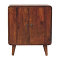HomeRoots 26 Brown Solid Wood Accent Cabinet With Two Doors