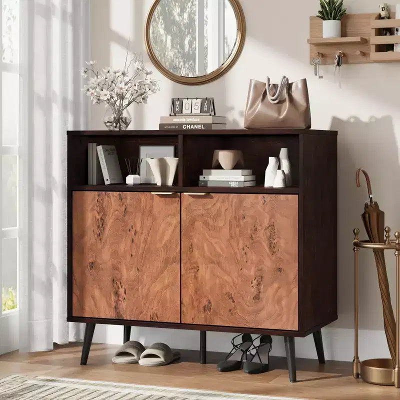 31.5 Sideboard Buffet Cabinet with Storage, Farmhouse Kitchen Wooden Cabinet