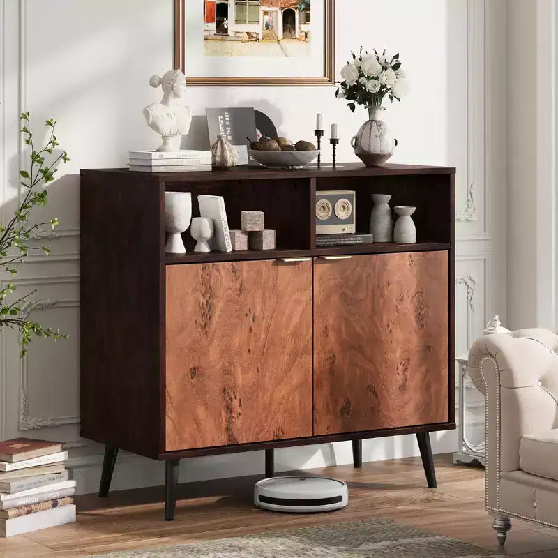 31.5 Sideboard Buffet Cabinet with Storage, Farmhouse Kitchen Wooden Cabinet