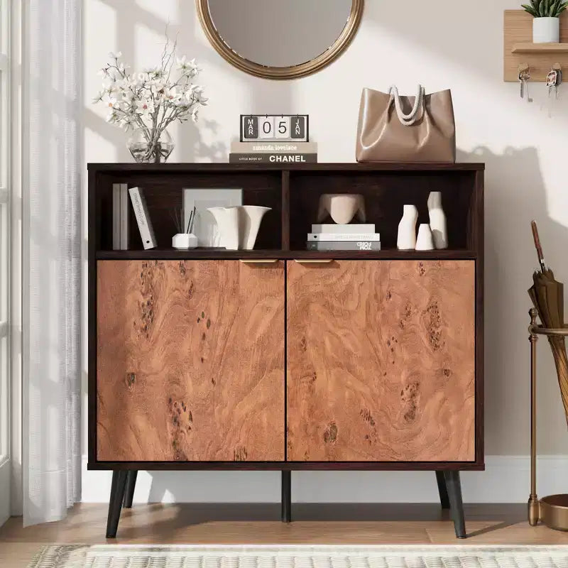 31.5 Sideboard Buffet Cabinet with Storage, Farmhouse Kitchen Wooden Cabinet