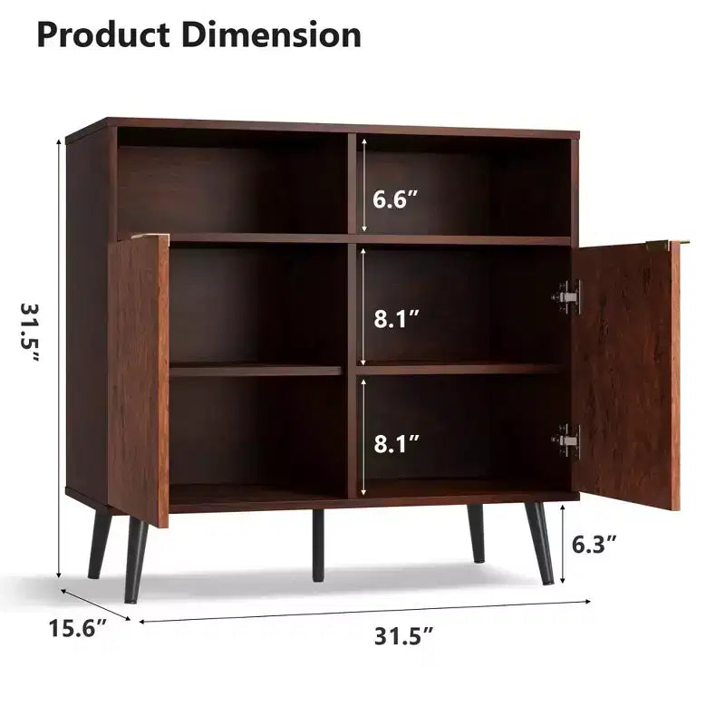 31.5 Sideboard Buffet Cabinet with Storage, Farmhouse Kitchen Wooden Cabinet