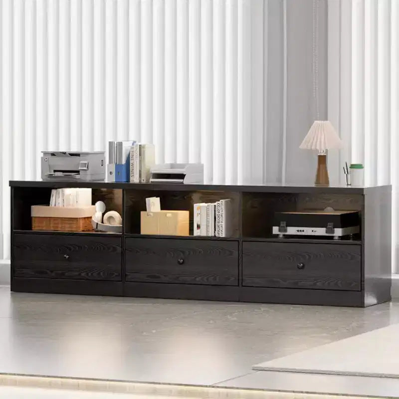 Mid Century Modern TV Stand with Sliding Barn Doors, Entertainment Center with Storage for Living Room