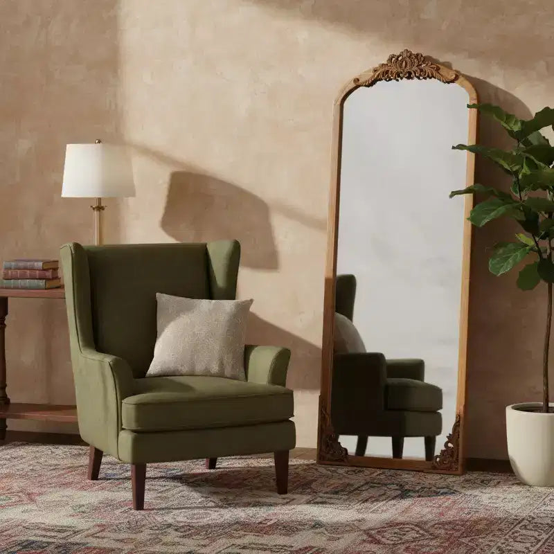 64 Brown Solid Wood Framed Full Length Mirror