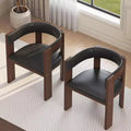 2pcs Mid Century Modern Dining Chairs, with Wood Frame & Curved Backrest for Living Room