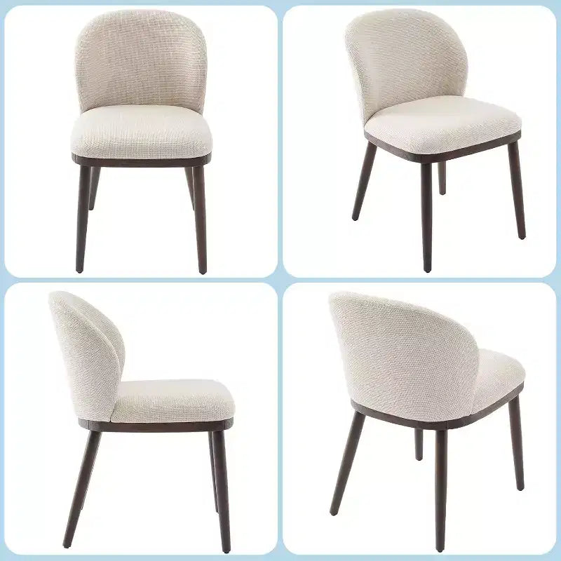 2pcs Modern Upholstered Dining Chairs with Ergonomic Back Support,265Lbs Capacity Dining Chairs with Wood Legs for Dining Room