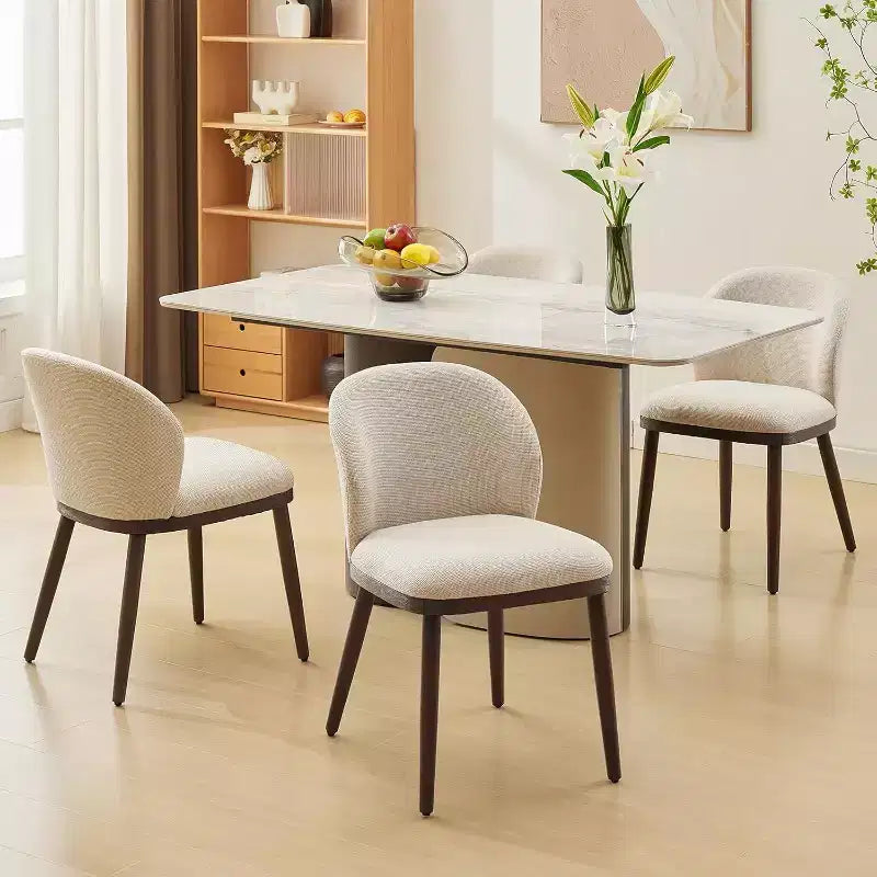 2pcs Modern Upholstered Dining Chairs with Ergonomic Back Support,265Lbs Capacity Dining Chairs with Wood Legs for Dining Room