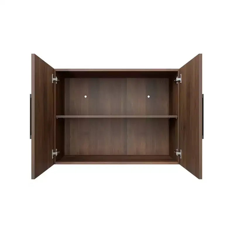 31.49 in. W x 11.81 in. D x 23.62 in. H Wall Kitchen Cabinet in Walnut with Adjustable Shelves