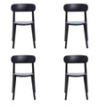 HomeRoots Set of Four Black Heavy Duty Plastic Dining Side Chairs