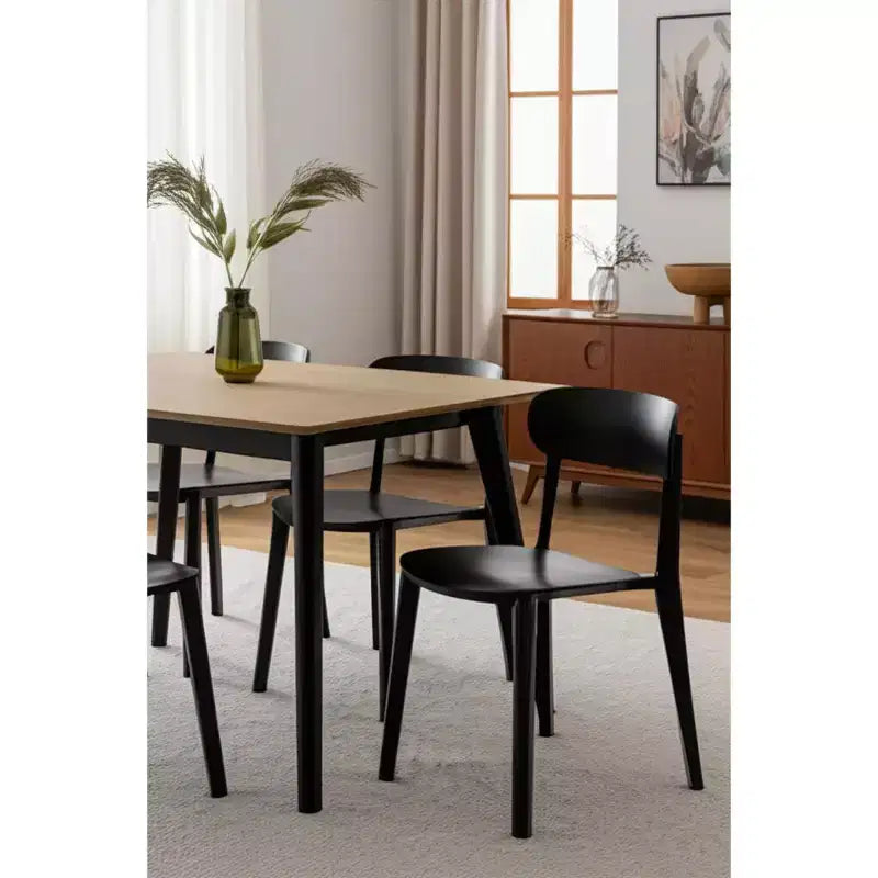 Set of Four Black Heavy Duty Plastic Dining Side Chairs