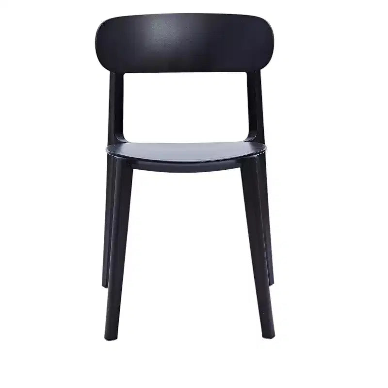 Set of Four Black Heavy Duty Plastic Dining Side Chairs