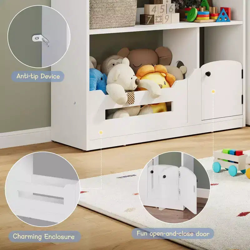 Kids Bookshelf with Light, Dollhouse Bookcase with Motion Sensor