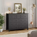 Modern Wooden Storage Dresser for Closet, 10 Drawer Large Black Dresser for Bedroom, Deep Drawers,