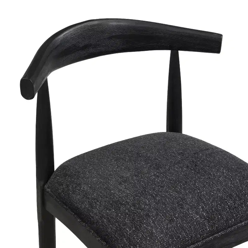 Mid-Century Modern Rubberwood Upholstered Bar Stools (Set of 2)