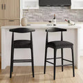 Christopher Knight Home Nyra Mid-Century Modern Rubberwood Upholstered Bar Stools (Set of 2)