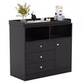 White Nursery Dresser with Changing Top  Tall Wooden Diaper Station with 3 Drawers & 2 Shelves for Kids Room (1-Piece)