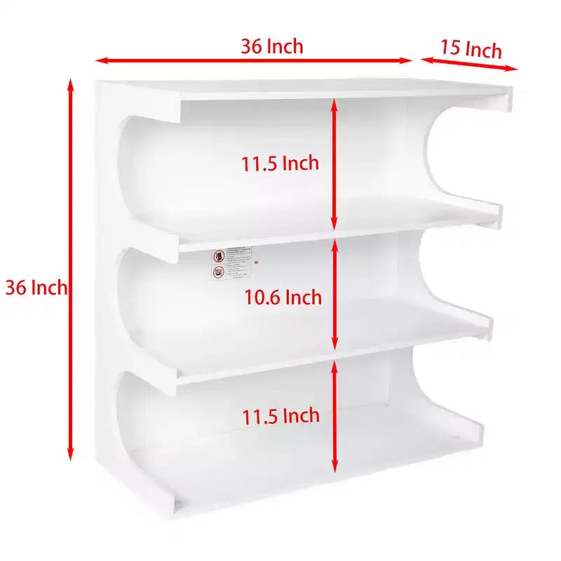 4-Tier Mid-Century Floor Bookshelf, Rustic Open Bookcase & Display Storage Organizer for Living Room, Bedroom, or Office