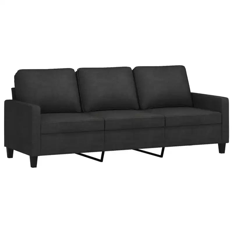 3-seater Sofa Black Polyester, Metal, Textilene 3-seater