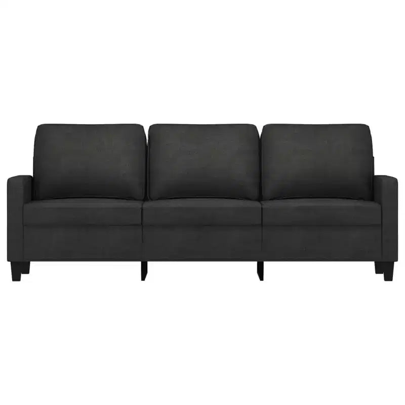 3-seater Sofa Black Polyester, Metal, Textilene 3-seater