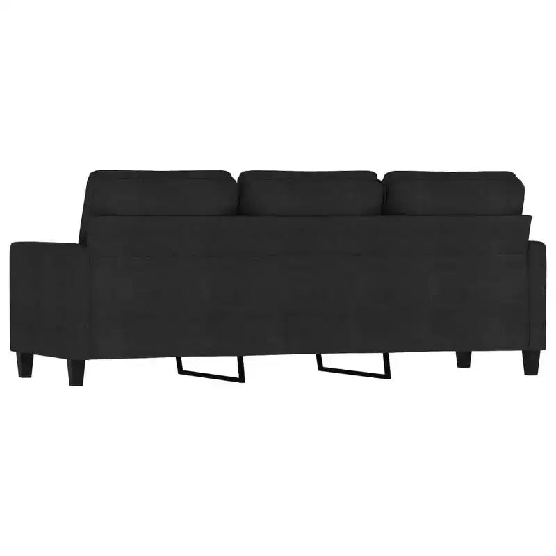 3-seater Sofa Black Polyester, Metal, Textilene 3-seater