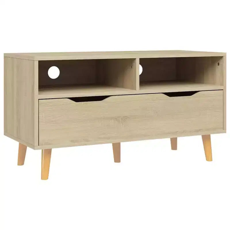 vidaXL TV Stand - Brown Sonoma Oak TV Cabinet - Sturdy and Stable - Engineered Wood Material - Scandinavian Style - Ample Storage Space