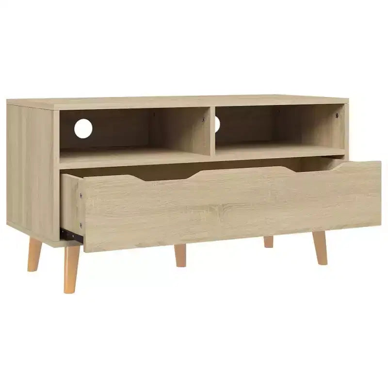 XL TV Stand - Brown Sonoma Oak TV Cabinet - Sturdy and Stable - Engineered Wood Material - Scandinavian Style - Ample Storage Space