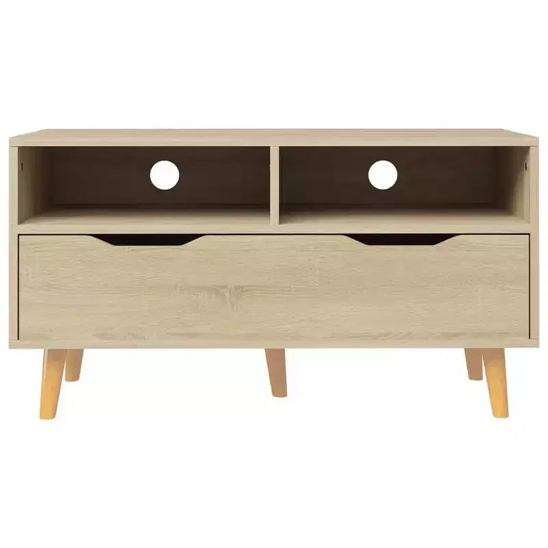 XL TV Stand - Brown Sonoma Oak TV Cabinet - Sturdy and Stable - Engineered Wood Material - Scandinavian Style - Ample Storage Space