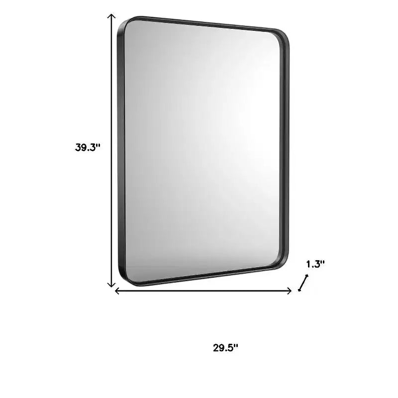 39 Black Metal Floating Framed Bathroom Vanity Mirror