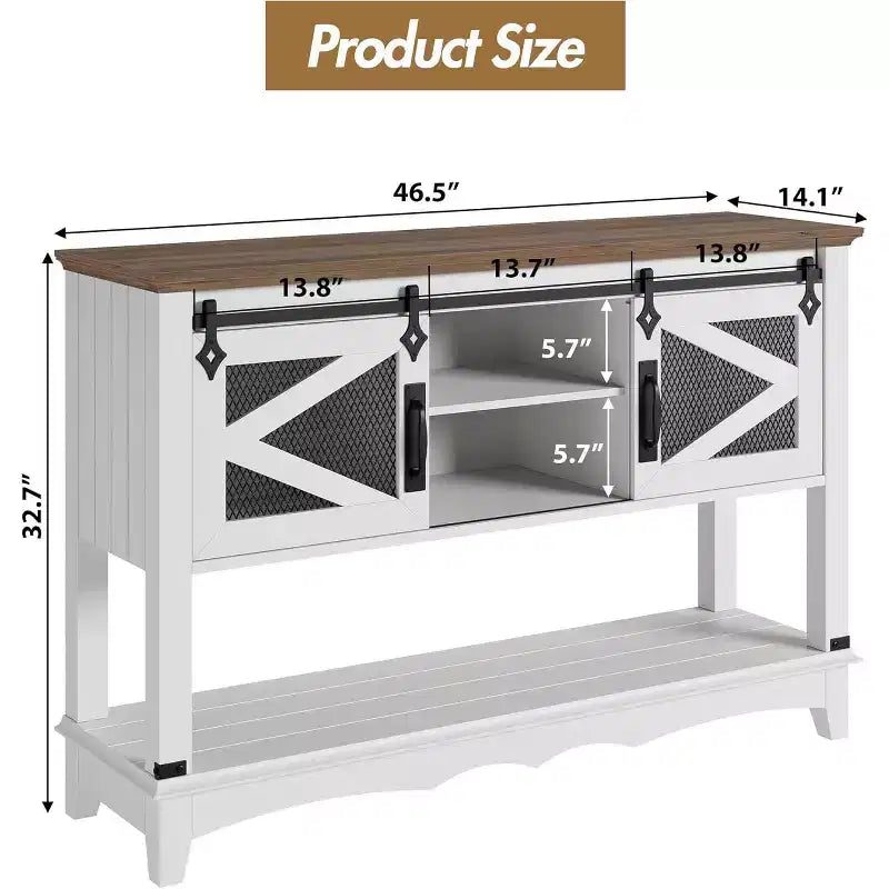 46.5 Console Table with Storage ,2 Tier Wooden Entryway Table with Open Storage Shelf,Narrow Long Behind Couch Sofa Tables for Living Room,Entrance
