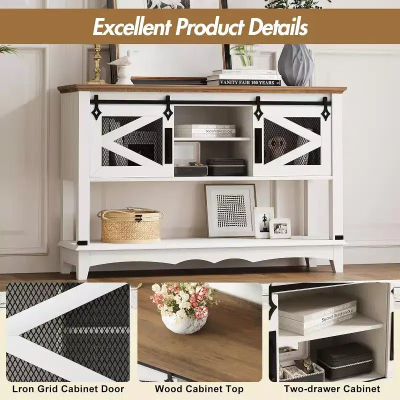 46.5 Console Table with Storage ,2 Tier Wooden Entryway Table with Open Storage Shelf,Narrow Long Behind Couch Sofa Tables for Living Room,Entrance