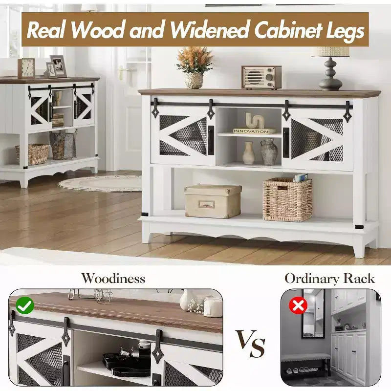46.5 Console Table with Storage ,2 Tier Wooden Entryway Table with Open Storage Shelf,Narrow Long Behind Couch Sofa Tables for Living Room,Entrance