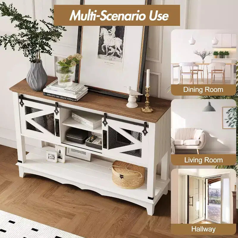 46.5 Console Table with Storage ,2 Tier Wooden Entryway Table with Open Storage Shelf,Narrow Long Behind Couch Sofa Tables for Living Room,Entrance