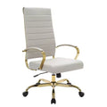 HomeStock 38 in.H Adjustable Height Brown Faux Leather Seat Material with Casters/Wheels Executive Office Chairs