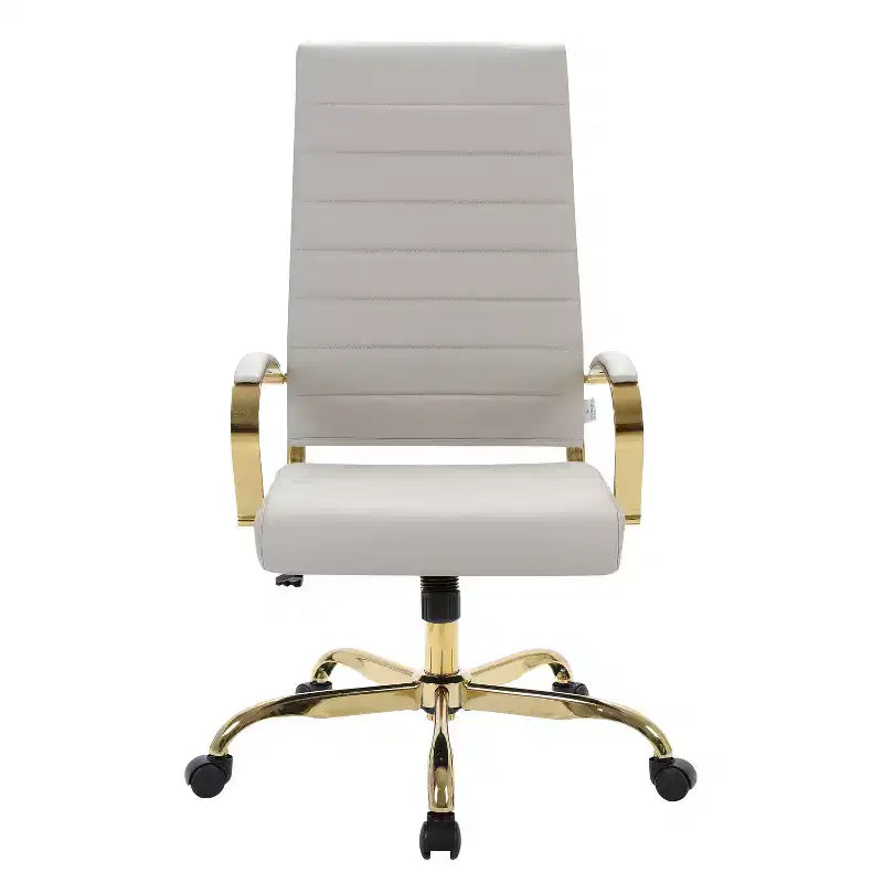 38 in.H Adjustable Height Brown Faux Leather Seat Material with Casters/Wheels Executive Office Chairs
