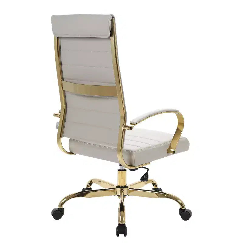 38 in.H Adjustable Height Brown Faux Leather Seat Material with Casters/Wheels Executive Office Chairs