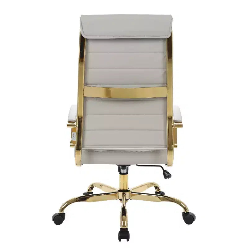 38 in.H Adjustable Height Brown Faux Leather Seat Material with Casters/Wheels Executive Office Chairs