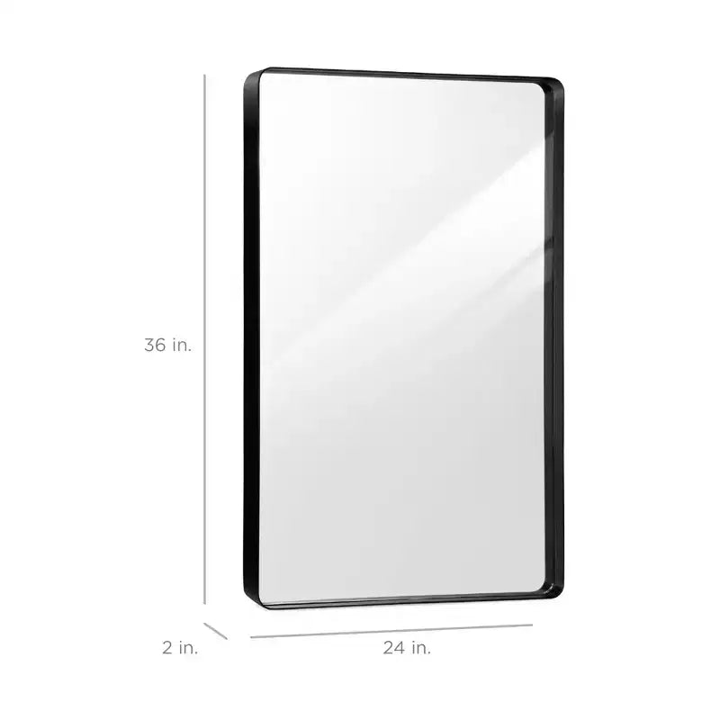 24x36in Recessed Bathroom Vanity 2-Way Wall Mirror w/ Rounded Corners, Anti-Blast Film
