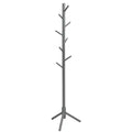 Costway Wooden Coat Rack Stand Hall Tree Entryway Organizer 2 Heights w/ 8 Hooks Grey\Walnut