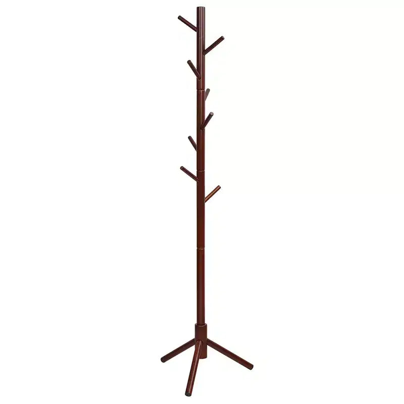 Wooden Coat Rack Stand Hall Tree Entryway Organizer 2 Heights w/ 8 Hooks Grey\Walnut